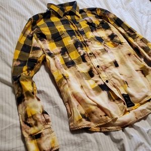 Reverse tie dye flannel